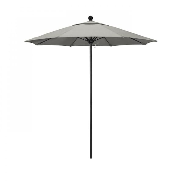 California Umbrella 7.5' Black Aluminum Market Patio Umbrella, Sunbrella Granite 194061334263 - main